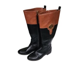 Tommy HILFIGER Black and Brown Women's Boots